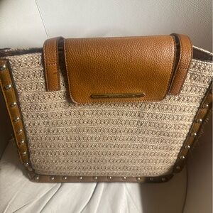 Steve Madden Tan and Cream Textured Tote